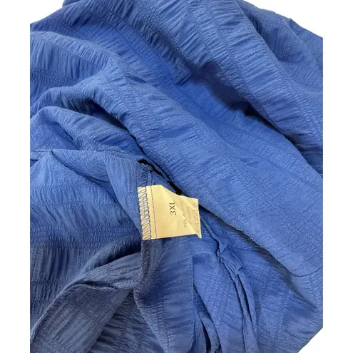 Women's COBALT Blue Textured Sleeveless TANK TOP Summer 3XL Blue Size 3X