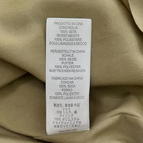 Joie  Silk Snake Print Drop Waist Ruffle Dress in Olive Size XS