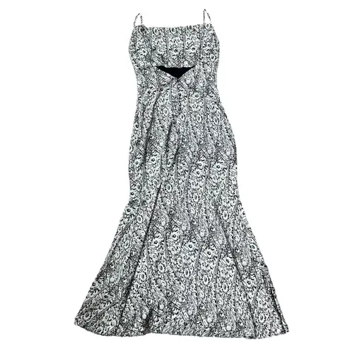 Elliatt Autonomy Black & White Print Cowl Neck Backless Party Maxi Dress Formal