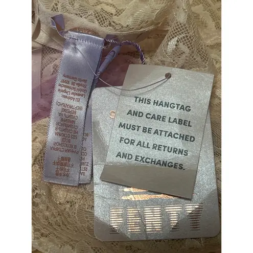 NWT Fenty Cream Floral Lace Sleeveless Sheer Racerback Bralette Bra Top Size XS