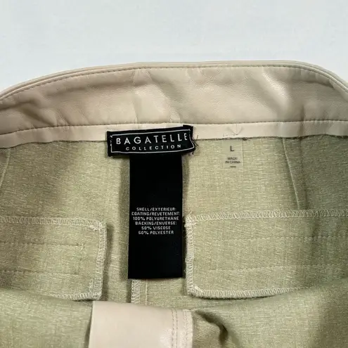 Bagatelle Collection Cream Color Cropped Wide Leg Leather Pants Womens Size L