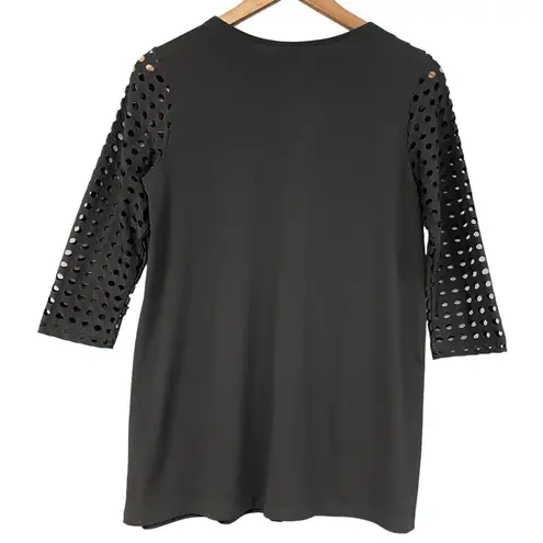Clara Sun Woo Top Womens Small Cut Out Layered Minimal Gothic Grunge Witchy USA Black