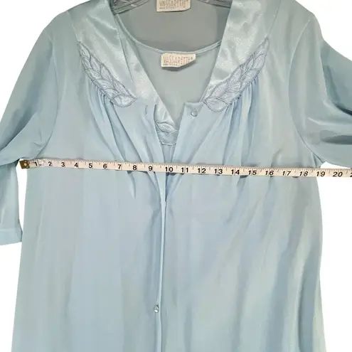 Vassarette Vintage Robe Night Dress S Baby Blue Nylon Night Gown Grannycore USA