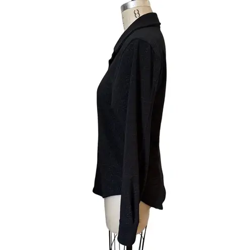 Vintage 90s Todd Oldham Jeans Buttondown Shirt in Black & Silver Size Medium