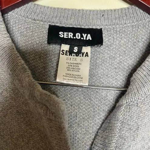 SEROYA Ser.O.Ya Grey Knitted Cashmere Wool WREN JUMPSUIT Sz M Gray Size M