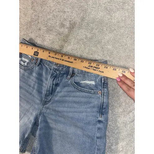 American Eagle  Shorts Womens 2 Blue Relaxed Strigid‎ Distressed Denim Mid Thigh