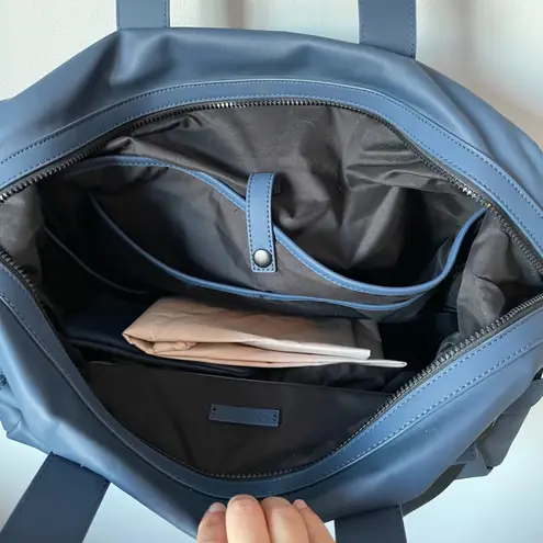 Calpak Hue Duffel Laptop Travel Bag in Atlantic Blue Color Faux