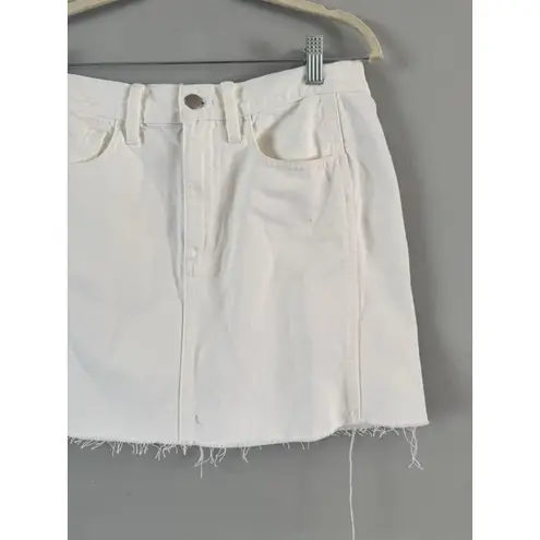 Madewell NWD  White Denim Raw Hem Mini Skirt Women’s Size 28