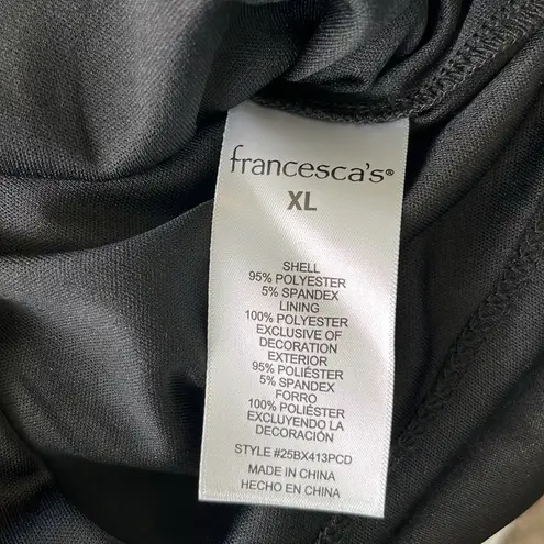 Francesca’s Connie Rhinestone Embellished Mini Dress Black Size XL