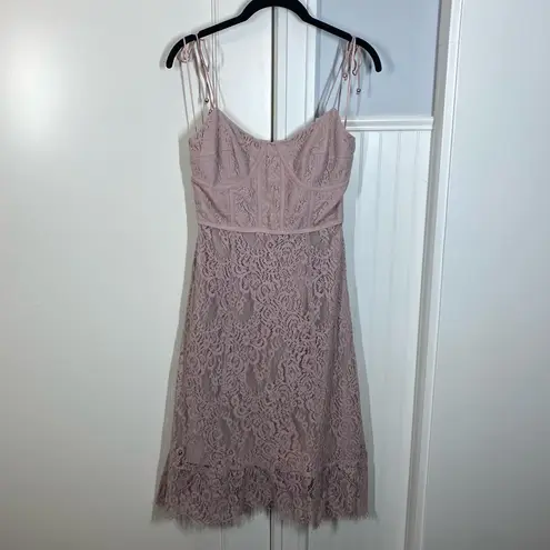 Keepsake sense lace midi dress with corset detail size 4 bridal wedding ballet Pink