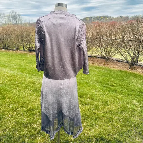 Omari Komarov Asymmetrical Dress with Beaded Embellishments & Matching Jacket