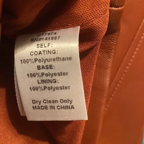 TCEC Faux Leather Dark Orange Brown Tube Top