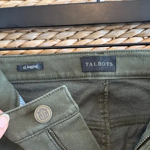 Talbots  Mid-Rise Olive Green Ankle Jean Jegging, 6