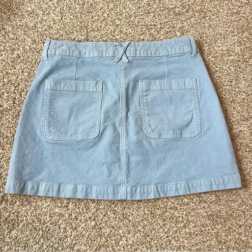 American Eagle  Button Front Corduroy Skirt High Rise Light Blue Size 8
