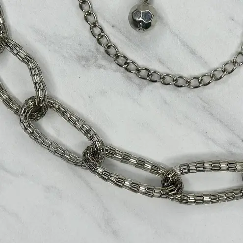 Silver Mesh Chain Link Belt Adjustable Y2K Plus Size One Size ✨