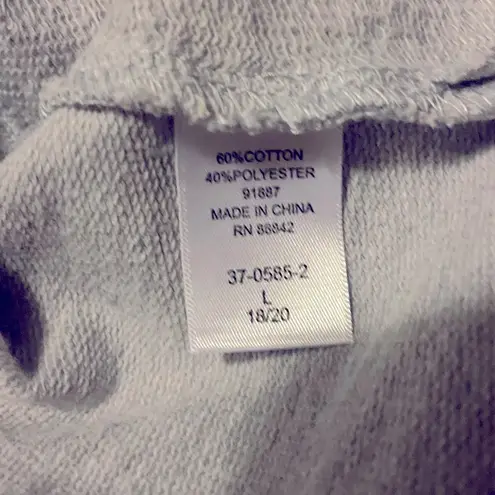 Woman Within long sleeve pull on crew neck gray with gold polka dots lsweatshirt