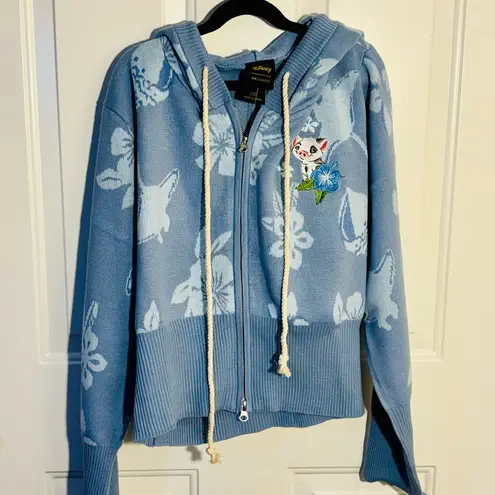 Her Universe Disney Moana Pua Pig blue cropped cardigan sweater hoodie