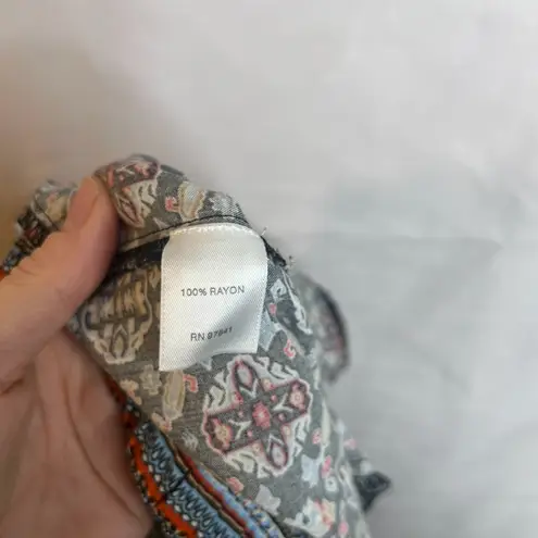 J Jill Busy Maximalist Print Pull On Boho Harem Casual Pant Size Medium Blue