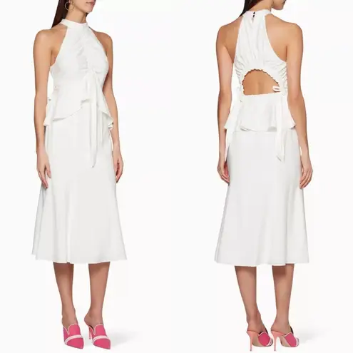 KEEPSAKE THE LABEL Midi Dress Womens Size Small Ivory White Feminine Bridal Date