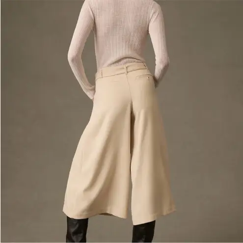 Maeve by Anthropologie Sand Wide-Leg Cropped Culottes Pants Size 14 NWT