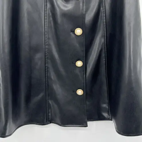 ZARA  Faux Leather Pinafore Mini Dress Pearls Pockets Layering Women’s Size Small
