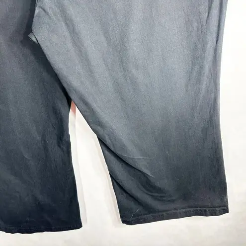 Zana Di Plus Size 30 Jeans Black Wide Leg Flare High Rise Short Inseam Denim 406