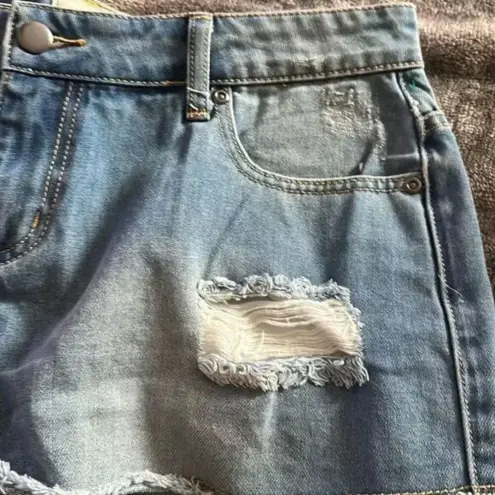 Gianni Bini GB Distressed Denim Frayed Jeans Shorts Size 9