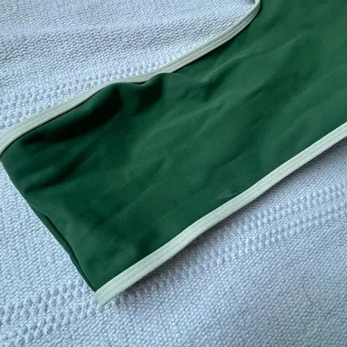 We Wore What contrast one shoulder top green / wheat NWT XS