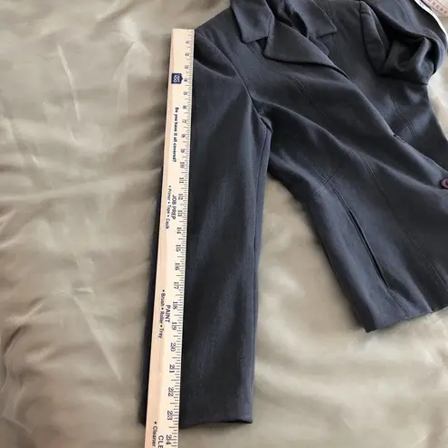 Rafaella Women's Gray Single Breasted Three Buttons Padded Shoulder Blazer 10