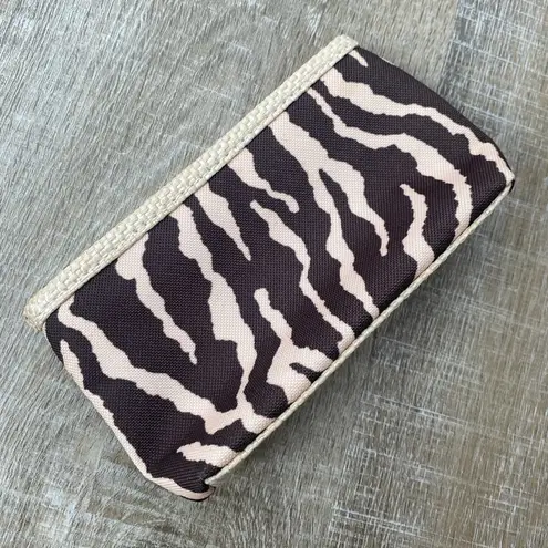 Estée Lauder Mini Tote Bag 2pc Set Seagrass Straw Zebra Animal Print Cosmetic Makeup Travel