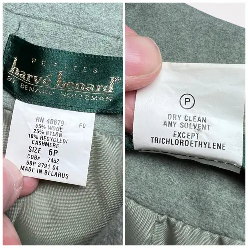 Harvé Benard Vintage Harve Benard Wool Cashmere Blend Coat Sage Green Petites 6