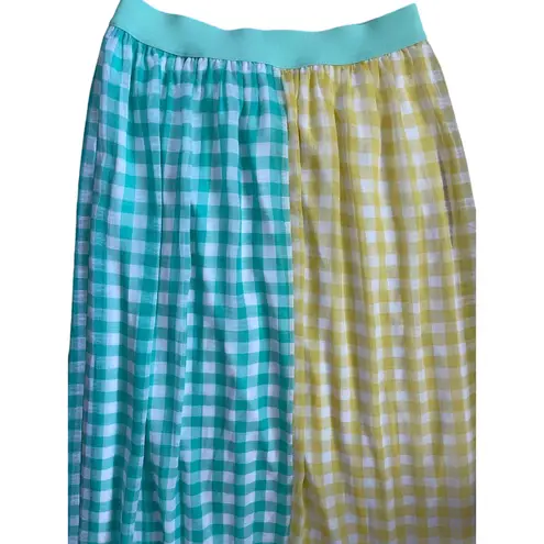Eva Franco Lynsey Gingham Maxi Skirt Yellow Motif Size XS