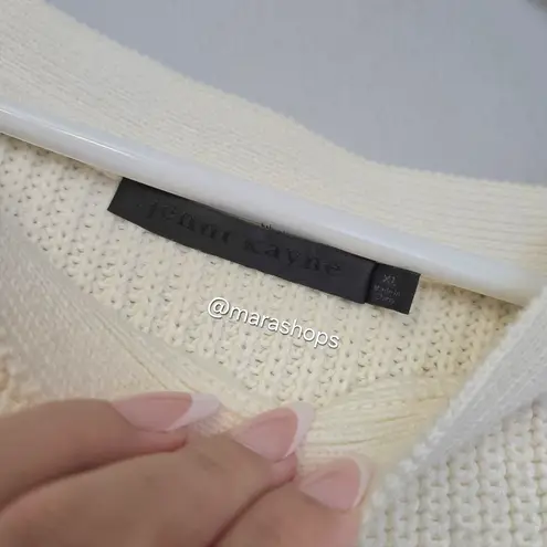 Jenni Kayne Cotton Boatneck Sweater White Size XL