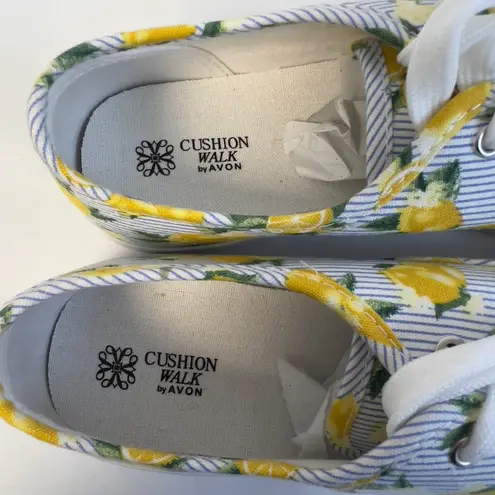 Cushion Walk Canvas Lemons Print Sneakers NWOT