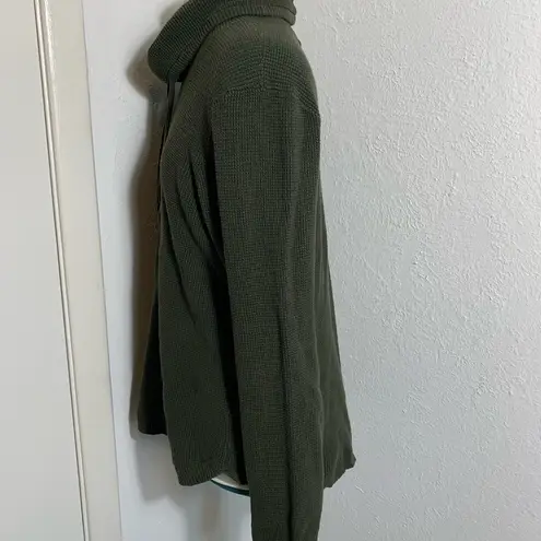 Lauren Ralph Lauren green funnel drawstring neck sweater dolphin hem sweater XL