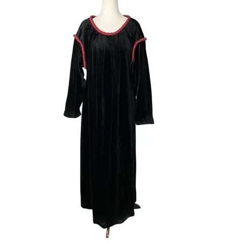 VINTAGE GILEAD Velvet Maxi Nightgown Black Size L