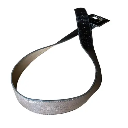 Leatheroc metallic silver leather belt