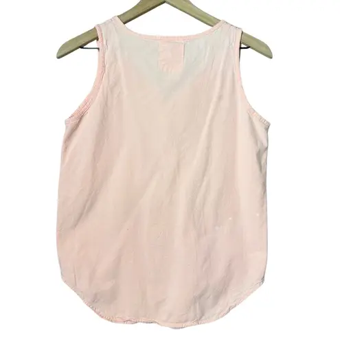 At Last Henley Tank Top 100% Cotton Sleeveless Boho Chic Tank Top Large