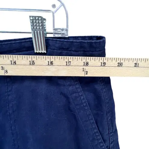 Lauren Ralph Lauren Pants Womens 16 Blue Linen Tapered Ankle Nautical Coastal