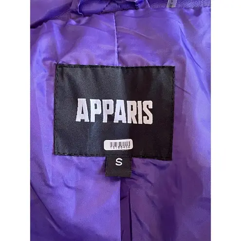 Apparis Stevie Faux Leather Coat Electric Purple Womens Size Small
