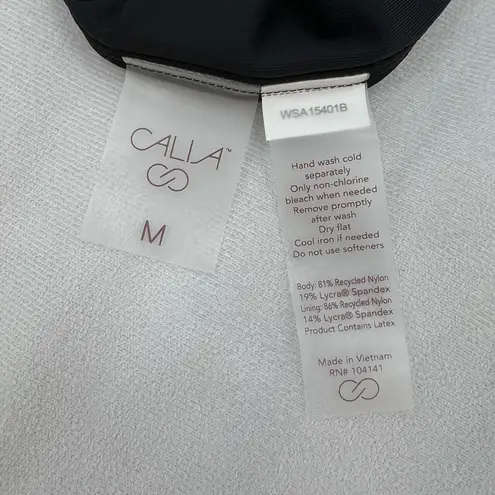 CALIA Women's Mid Rise High Leg Cheeky Swim Bottoms M Black Size M