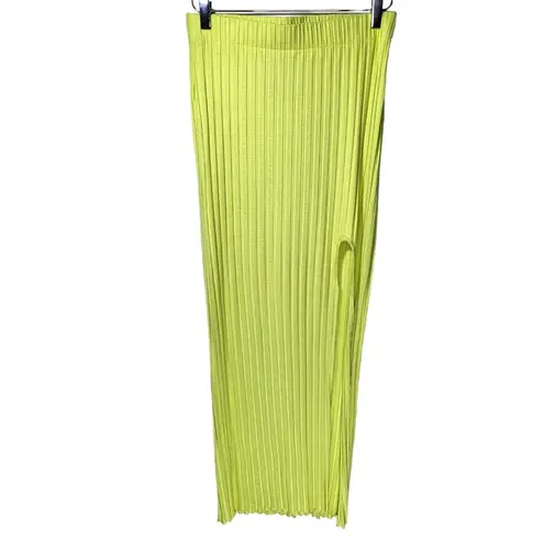 NWT Simon Miller Macu Maxi Ribbed Skirt with Slit in Swing Yellow Size M