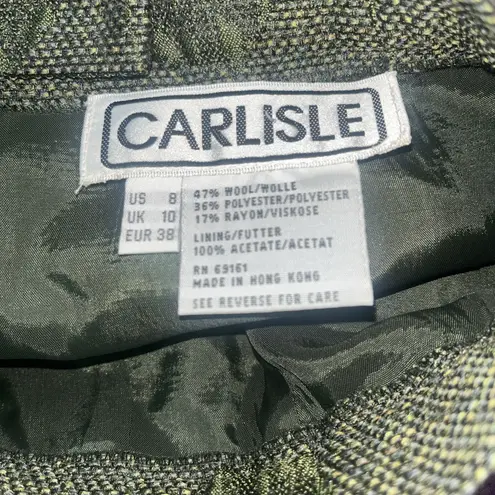 Carlisle Women's Wool Blend Vintage Leaf Print Skirt Office Siren Career Size 8