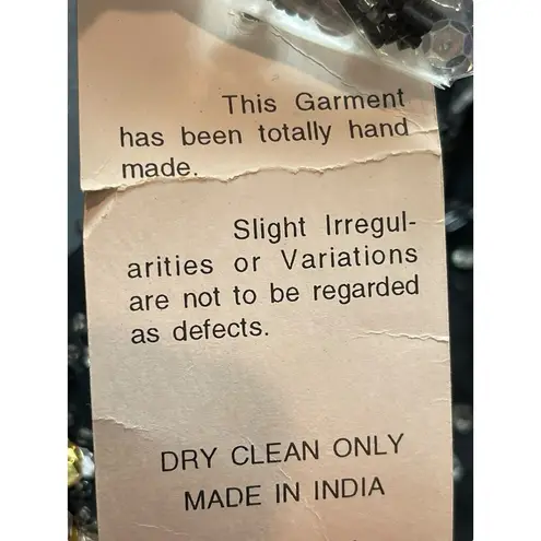 Laurence Kazar VTG 80s 90s Laurance Kazar Black Gold Heavy Hand Beaded Sequin Glam Dress NWT XL