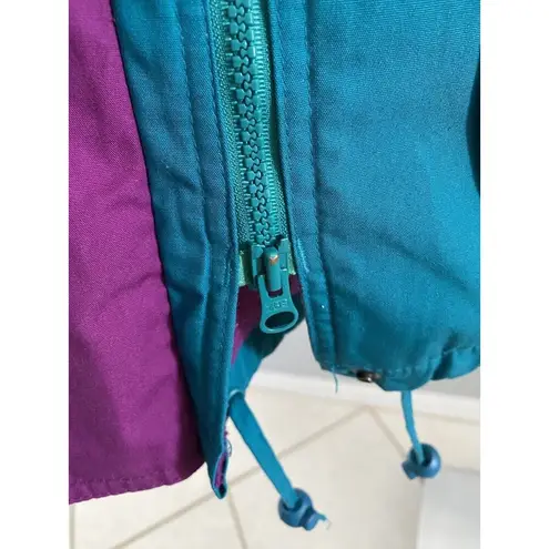 Pacific trail Vintage Coat Large Teal Purple Hooded Jacket Coat Lined Outerwear*