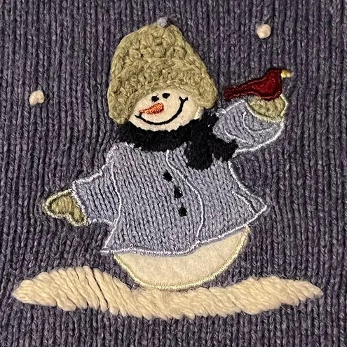 Croft & Barrow Croft Barrow‎ Winter Cardigan Purple Snowman Wool Blend Holiday Christmas XL