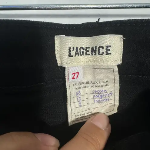 L'Agence New L’agence Margot High Rise Skinny Stretch Jeans In Black Noir Size 27