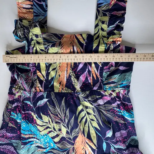 NWT Beach Lunch Lounge Alicia Tie Back Midi Dress XXL Multicolor Tropical Resort Blue