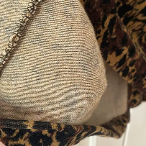Jason Maxwell Vintage Velour Velvet Animal Print Tunic Top Blouse Shacket Jacket