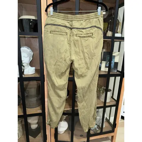Anthropologie  Cedar Embroidered Joggers Lyocell cargo pants olive high rise - Image 3